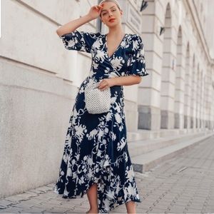 JOHANNA ORTIZ x H&M Wild Roses Crepe Wrap Dress